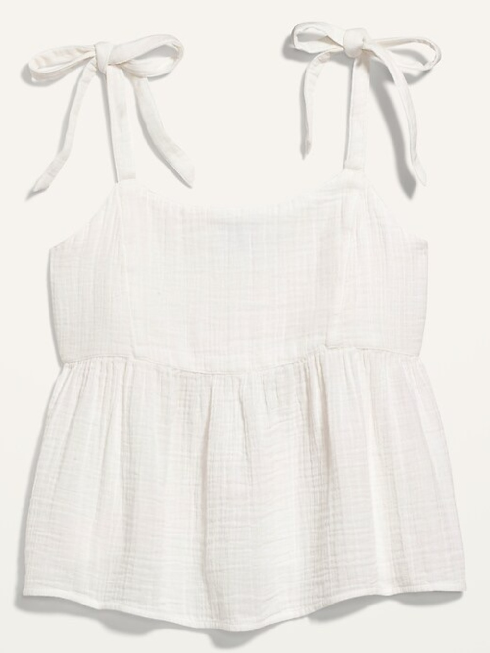Tie Shoulder Babydoll Tank